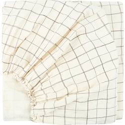 Nobodinoz L1N0 Baby Bettlaken 70 x 100 cm Natural Grid Beige