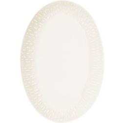 aida Confetti Vanilla Oval Fad Med Relief Porcelæn 36x25,5 cm Serveringsfad