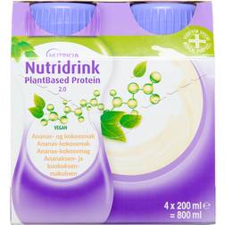 Nutricia Nutridrink Plantebaseret Protein 2.0 Ananas-Kokos 4 x 200 ml 4 stk