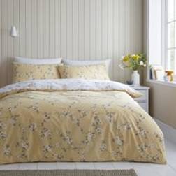Dunelm Edith Floral and Pillowcase Set - Ochre Duvet Cover