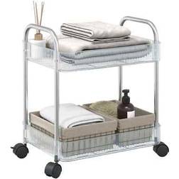 vidaXL 2-Tier Transparent Storage 37 x 28 x 43.5 cm Trolley Table
