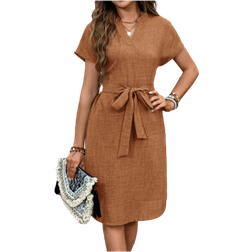 Shein EMERY ROSE WomenS ALine Waist Belted Dress Casual Dress Summer