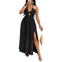 Shein Rückenfreies Neckholder-Schwingkleid mit Kreuzüberbindung