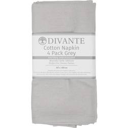 Divante Pack of 4 Cotton Napkins - Cloth Napkin Grey