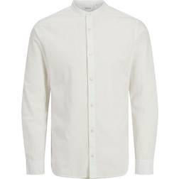 Jack & Jones Breeze Linen Blend Band Long Sleeve Shirt Weiß