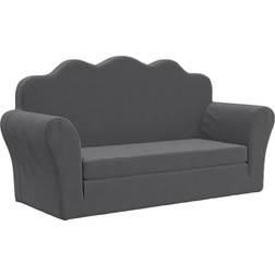 vidaXL Kinder-Schlafsofa 2-Sitzer Anthrazit Weicher Plüsch