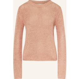 Marc O'Polo Damen Pullover aus Baumwoll-Mix mit Geripptem U-Boot-Ausschnitt - Melba