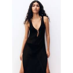 H&M Rib-Knit Beach Dress - Black