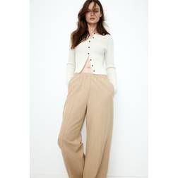 H&M Linen Blend Trousers - Beige