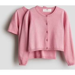 H&M 2-Delt Sæt Med Top Og Cardigan - Lyserød