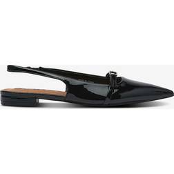 Bianco Biabari Pointy Flat Slingback - Black Patent