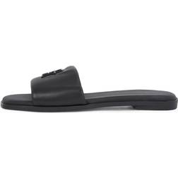 Tommy Hilfiger Mules En Cuir À Monogramme - Noir