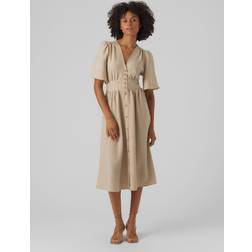 Vero Moda Vmmelaney Midikjole - Greige