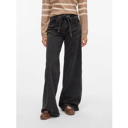 Vero Moda Medelhög Midja Vida Ben Jeans - Black Denim