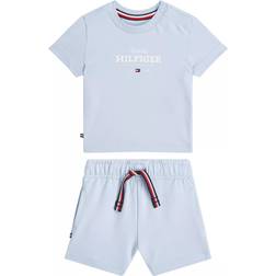 Tommy Hilfiger Logo T-Shirt And Shorts Set - Breezy Blue