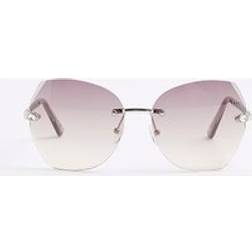 River Island Womens Silver Oversized Sunglasses - Silver