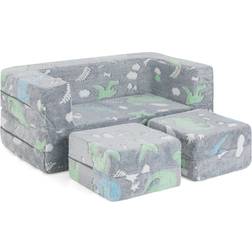 Costway 2 Seater Kids Play Couch Glow in the Dark Modular Sofa Set