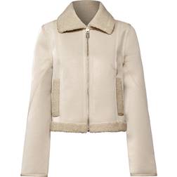 Street One Faux Shearling Jacket - Beige