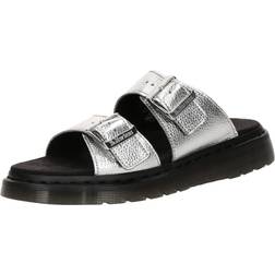 Dr. Martens Josef Metallic Leder Slide Sandalen - Grau