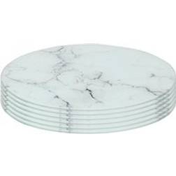 Harbour Housewares Round Glass Placemats 30 cm Pack of 6 Place Mat White