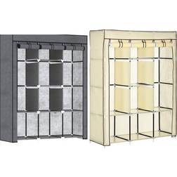 Homcom Stoffschrank 8 Ebenen Dunkelgrau Kleiderschrank