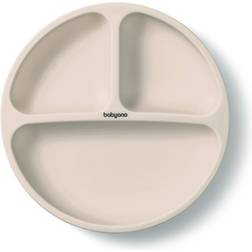BabyOno 148204 Silikone Tallerken med Sugekop 6+måneder Beige