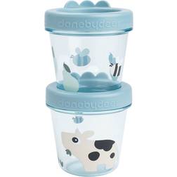 Done by Deer Babynahrungsgläser 2 Stk Tiny Farm Blau