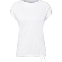 Cecil Damen T-Shirt Mit Raffung - Weiß