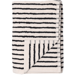 Scandi Living Drift 50x70 cm Hvid-sort Håndklæde Hvid, Sort