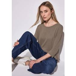 Street One Frauen Strick-Look Shirt - Braun