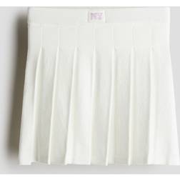 H&M Finstickad Veckad Kjol - Vit