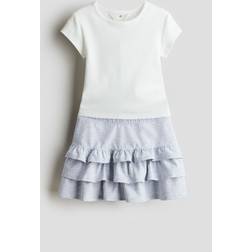H&M Girls 2-Piece Cotton Jersey Set - Grey