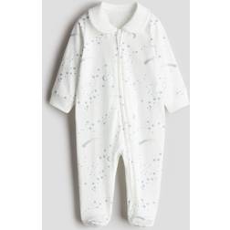 H&M Collared Zip-Up Sleepsuit - White