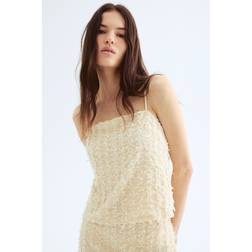 H&M Frayed Strappy Top - Beige