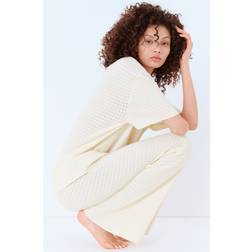 H&M Pointelle Knit Polo Shirt - White