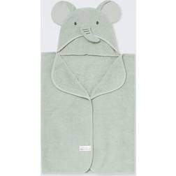John Lewis Baby Elephant Hooded Towel Green