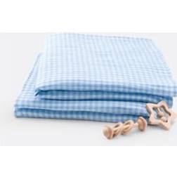 LA REDOUTE INTERIEURS Set of 2 Croizic 70 x 70 cm Gingham 100% Cotton Muslin Swaddles