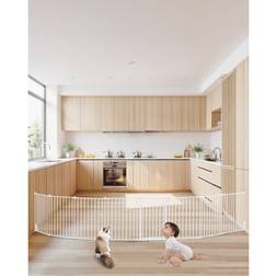 VEVOR Baby Gate 192 Inch Extra Wide 28 Inch High 8-Panel Foldable Dog Gate