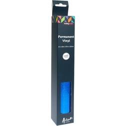 Hobbycraft Turquoise Blue Holographic Sparkle Permanent Vinyl 12 x 24 Inches
