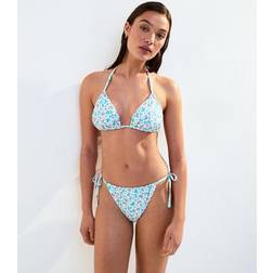 New Look Women's Floral Print Bikini Bottoms - Blue/Pink