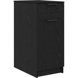 vidaXL Black Oak Engineered Wood Medium Storage Cabinet