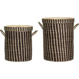 House Doctor Laundry Tvättkorg 2 Pack Brun Natur Beige