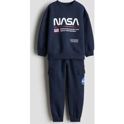 H&M Pojke 2-delat Sweatshirtset - Marinblå/NASA