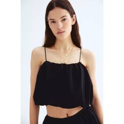 H&M Bubble Hem Strappy Top - Black