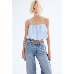 H&M Bubble Hem Strappy Top - Blue