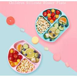 Tomtop Jms Silicone Baby Plates Unbreakable Divided Suction Plate