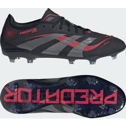 adidas Predator Pro Firm Ground Fotbollsskor - Core Black/Grey Four/Lucid Red