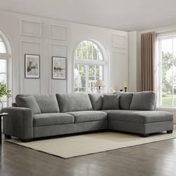 Brayden Studio Tristan Right-Hand Corner Grey Chenille Sofa