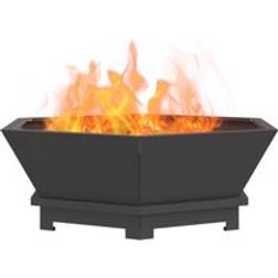 vidaXL Fire Pit Black Steel 75 x 75 x 28 cm