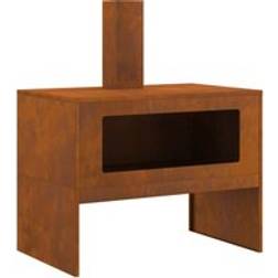 vidaXL Eldstad Med Skorsten 80x50x96 cm Weathering Steel